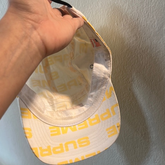 Supreme Yellow and Cream Logo Cap